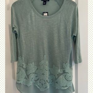 Bandolino Hadley Tunic Top - NWT - Size Small - Antibes Green